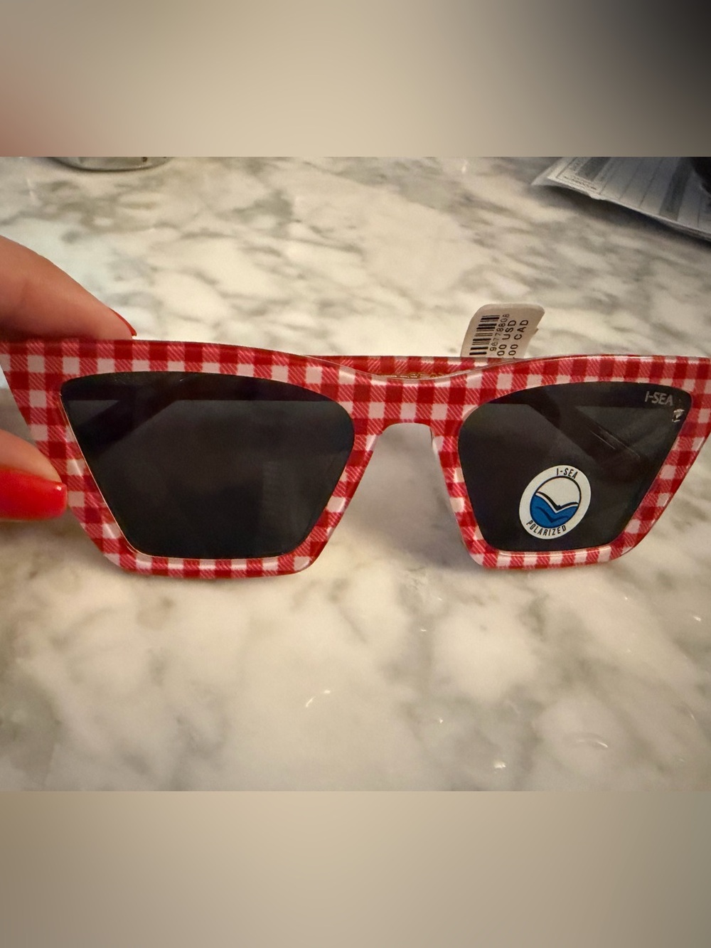 Anthropolgie red Gingham Sunglasses NWT